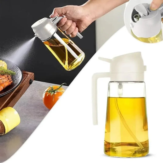 Stylish Glass Oil Bottle - 1 Pc for Functional Kitchen Organization
